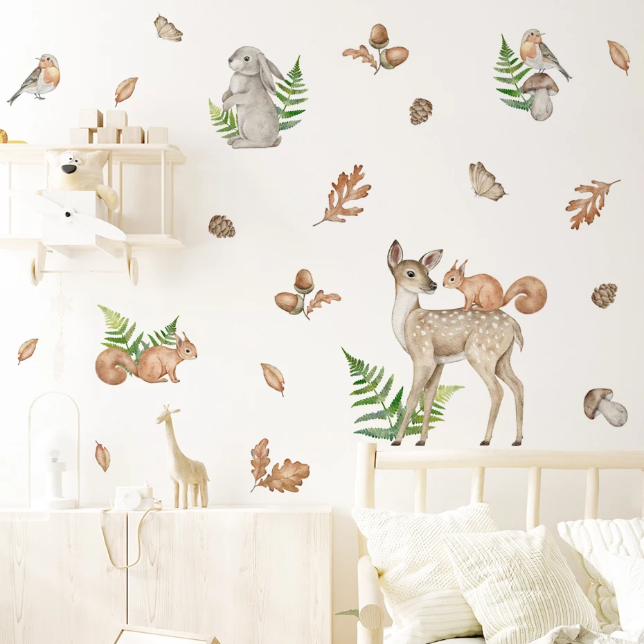 Pegatinas de pared acuarela animales selva Safari para guardería - imagen 4