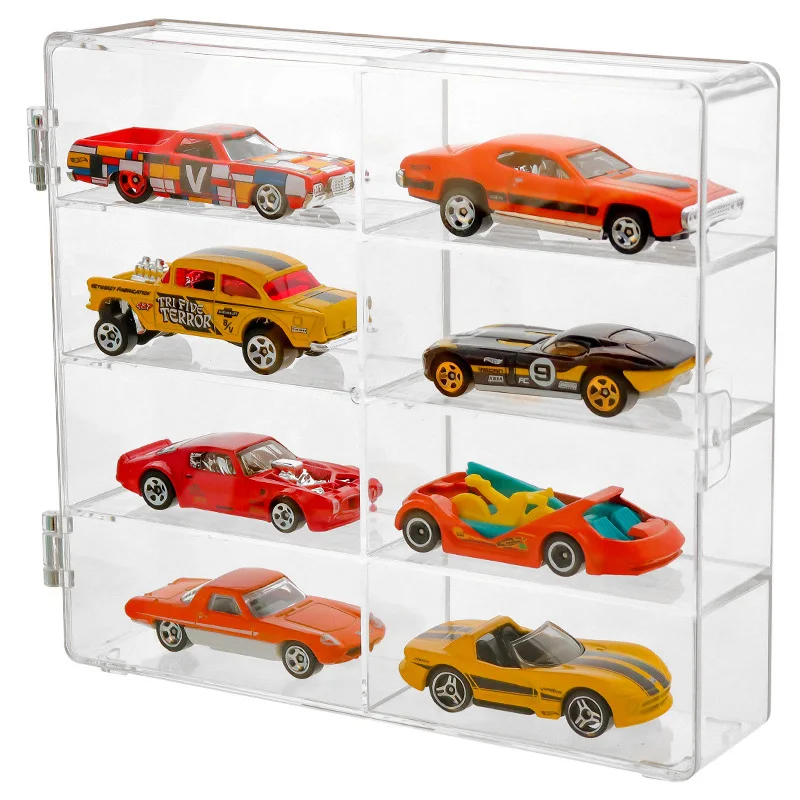 Estante de colección transparente, caja de almacenamiento de modelo de coche, estante de exhibición de adornos de almacenamiento a prueba de polvo, vitrina de coche 1:64, 1 ud. - imagen 5