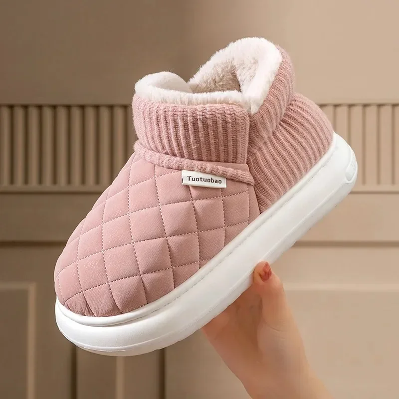 Zapatillas de invierno para mujer acolchadas con felpa interior