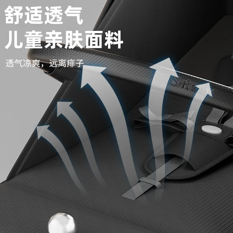 Cochecito de bebé plegable ligero, cochecito de cuatro ruedas para absorción de impactos, cochecito de bebé de alto paisaje para recién nacidos - imagen 4