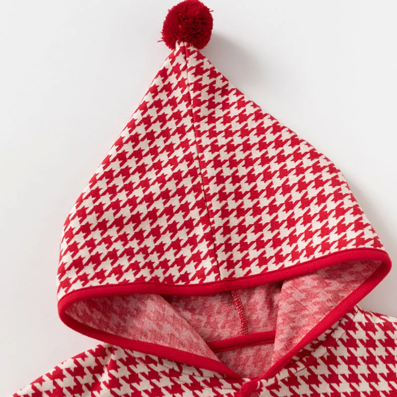 Ropa de otoño para bebés, ropa para niñas recién nacidas, moda coreana, chal rojo con capucha, chaqueta infantil, abrigos para niños pequeños, capa de Navidad B269 - imagen 5