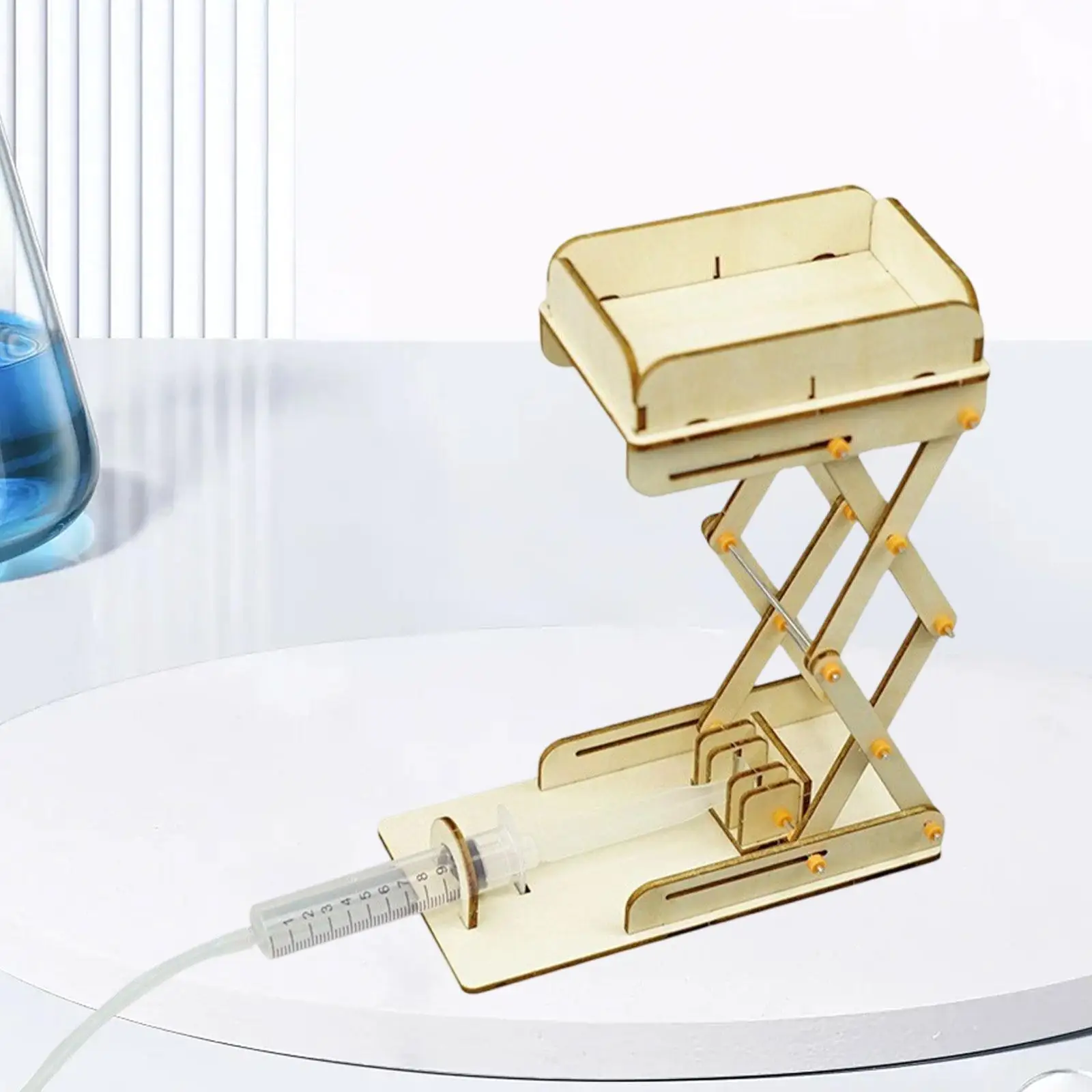 Hydraulic Experiment Lift Table Science Experiment Stem Physics Principle Novelty Innovation DIY Wooden Elevator Toy for Kids