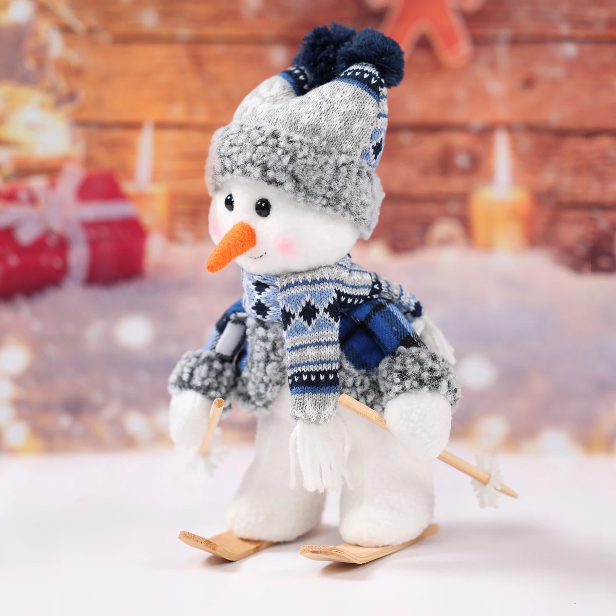 Estatuilla de muñeco de nieve de esquí, decoraciones de Feliz Navidad para 2025 en casa, adornos navideños, regalos de Navidad, regalos de Año Nuevo, 2026 - imagen 5