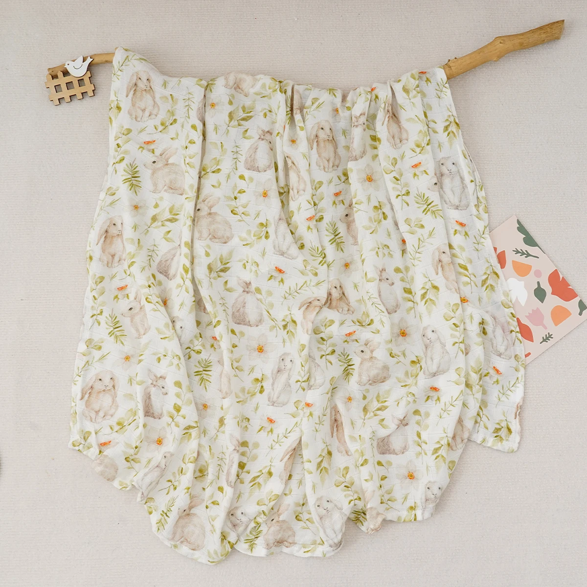 Elinfant-Manta envolvente de muselina de algodón y bambú con estampado Digital, manta receptora para bebé recién nacido