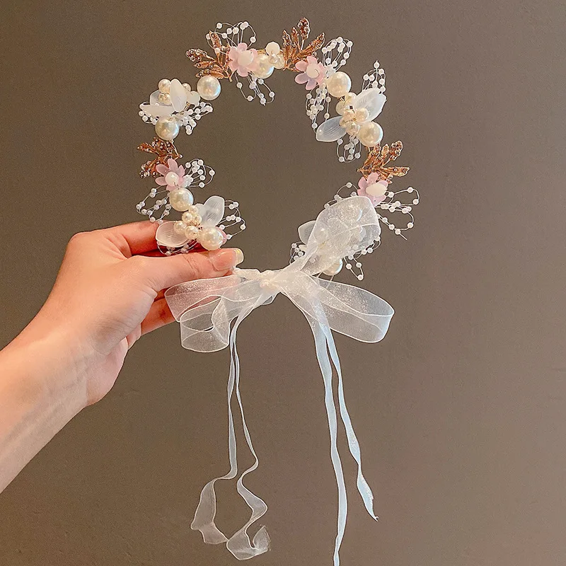 Corona para niños, tocado, corona de princesa, diadema de Súper Hada, flor para niña, accesorios para el cabello de flores para boda, horquilla - imagen 2