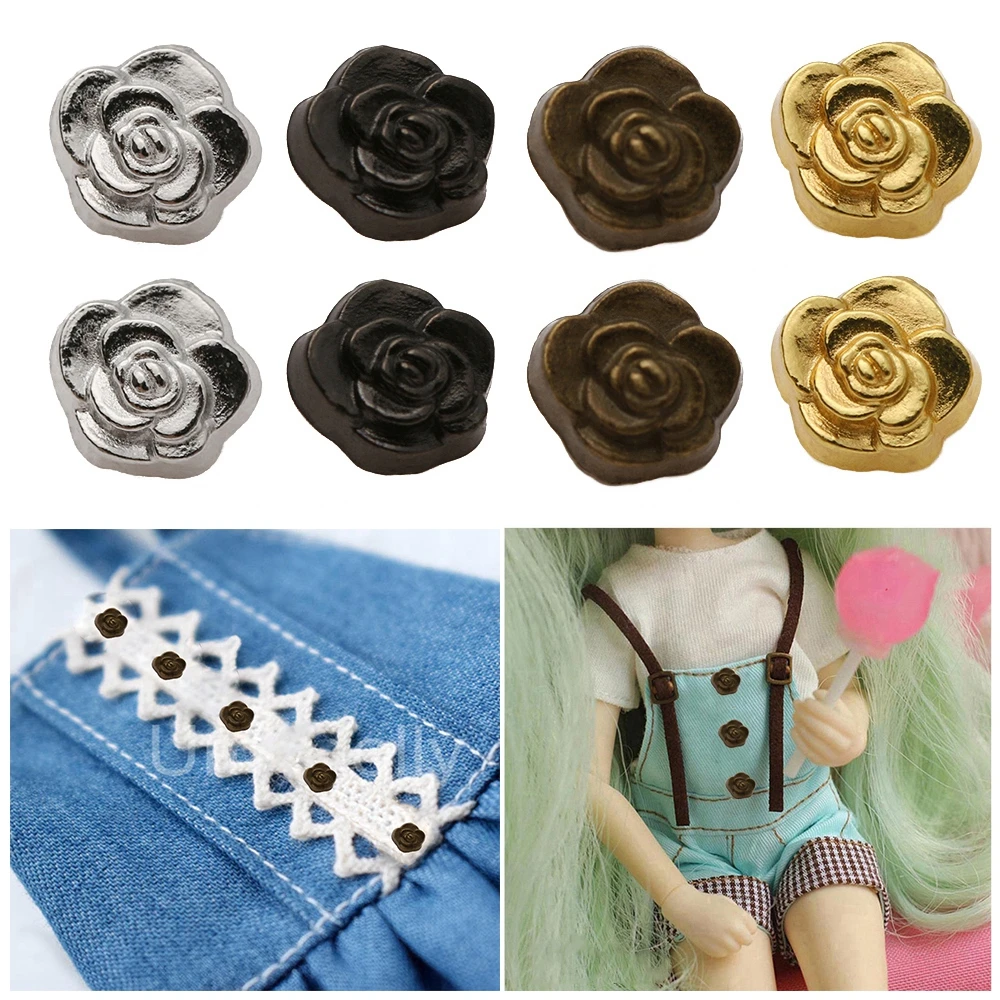 Botones y hebillas mini para ropa de muñecas – Patrón floral - imagen 4