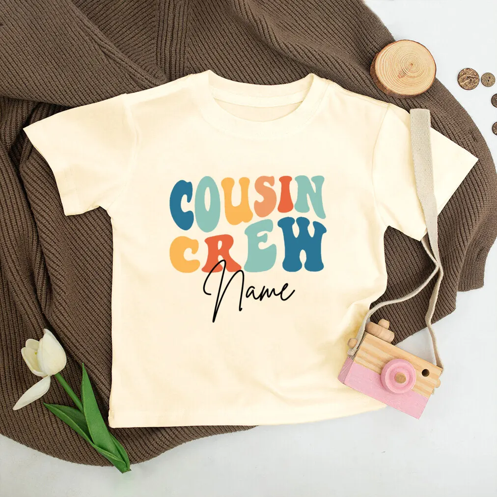 Camiseta personalizada para niños, camisa Retro con nombre personalizado, Cousins, a juego, manga corta, Verano - imagen 4