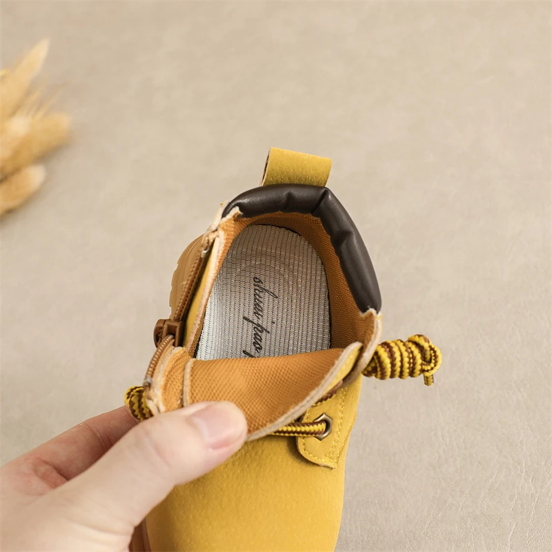 Botas de nieve para niñas, zapatos informales para niños, suela suave antideslizante, botines para exteriores, zapatos para niños pequeños, Otoño Invierno - imagen 5