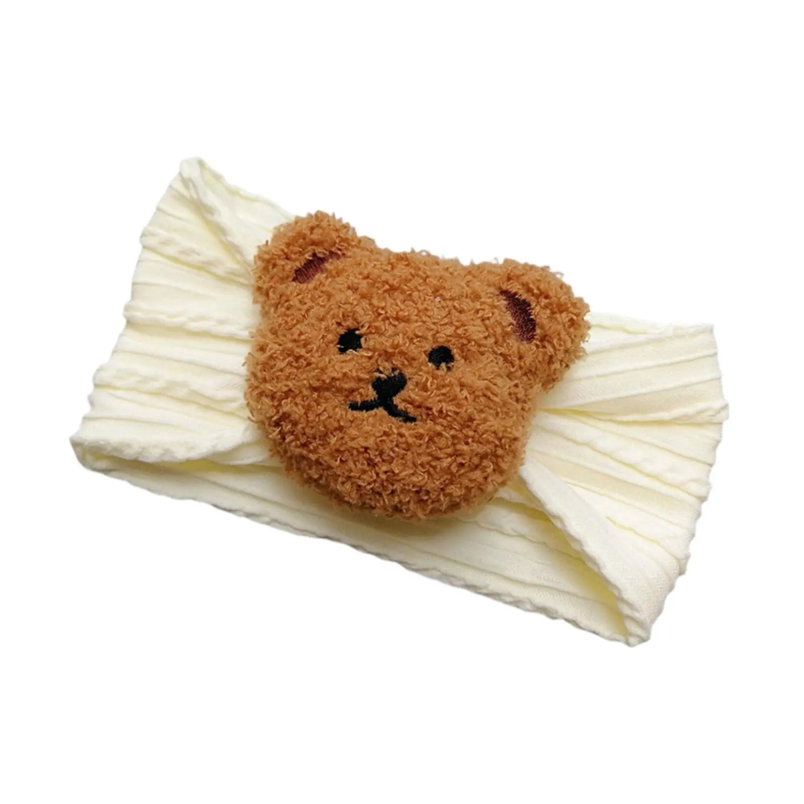 Newborn Baby Headband Elastic Hair Band for Girls Children Headwrap Hairband with Bear Decor Soft Headwear Hair Accessories