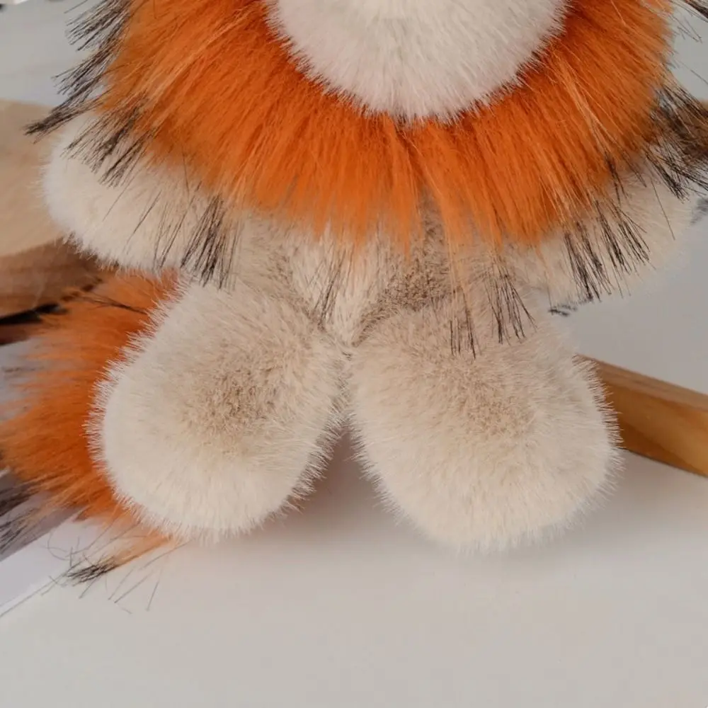 Llavero peluche león con crin larga cola y suave imitación piel conejo - imagen 2