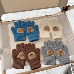 MILANCEL nuevo guante de invierno para niños 3-7T lindo oso 10 colores guantes tejidos para niñas guantes cálidos para niños