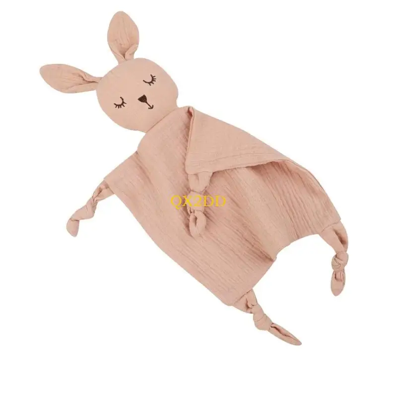 QX2D Toalla suave y suave para ayudar a dormir a los bebés, chupete transpirable, juguete para bebés, babero calmante para