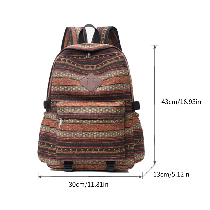 Prácticas mochilas de lona, mochila para ordenador portátil, bolso escolar étnico grande para uso diario, ofertas de durabilidad y comodidad - imagen 5