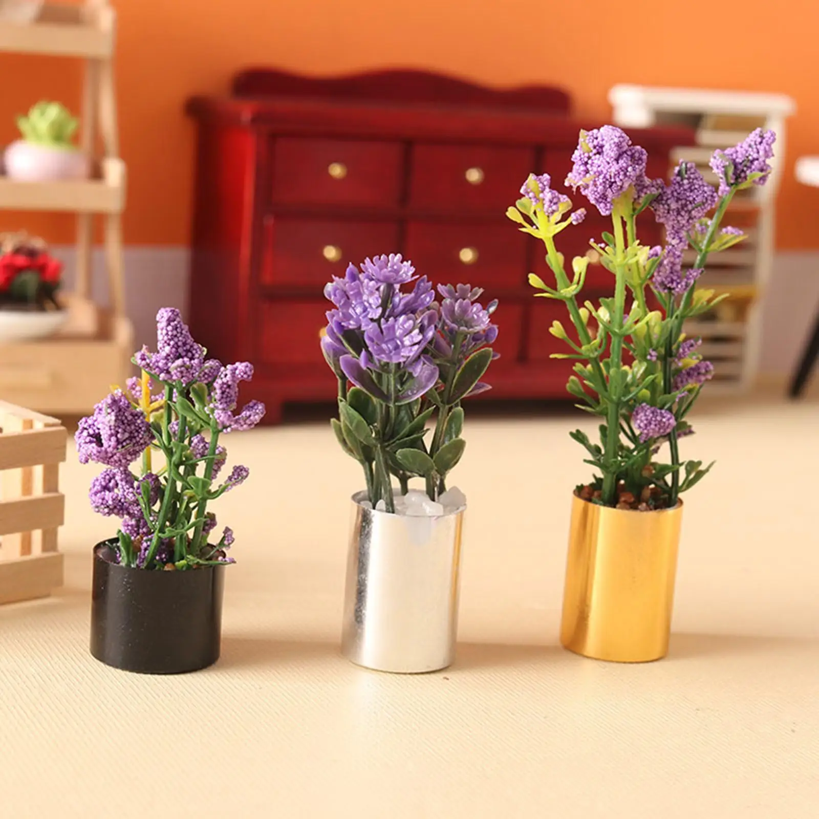 Mini bonsai artificial decoración para casas muñecas - imagen 3