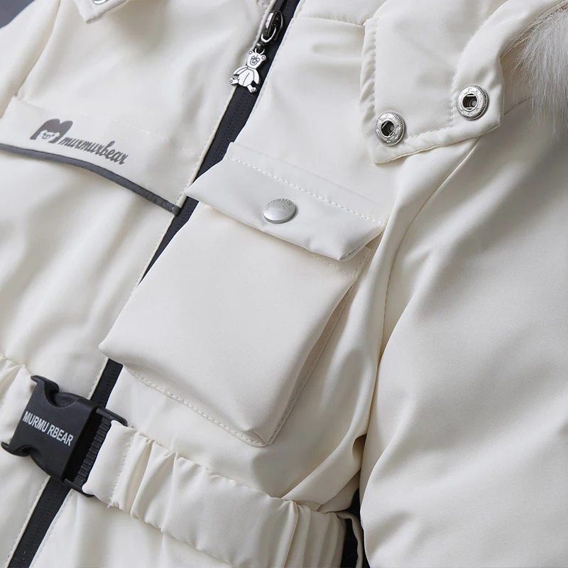 -Mono de invierno para bebé de 30 grados, traje de esquí grueso para niños, abrigo, chaqueta cálida para niños, traje de nieve impermeable con capucha para niñas de 1 a 5 años - imagen 5