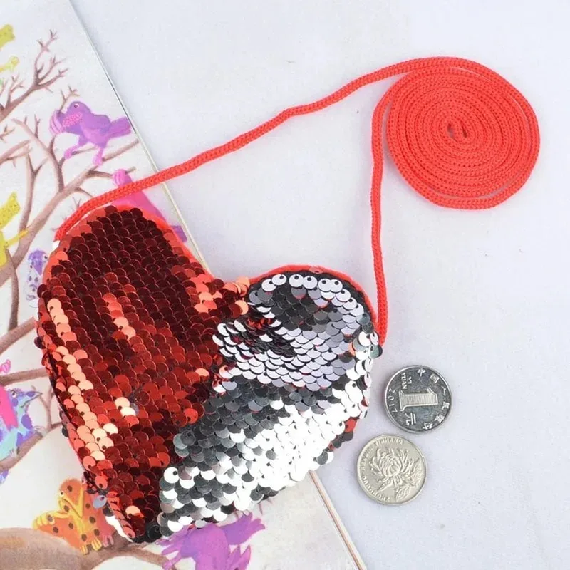 Bolso de bebé con lentejuelas corazón de princesa brillante - imagen 2