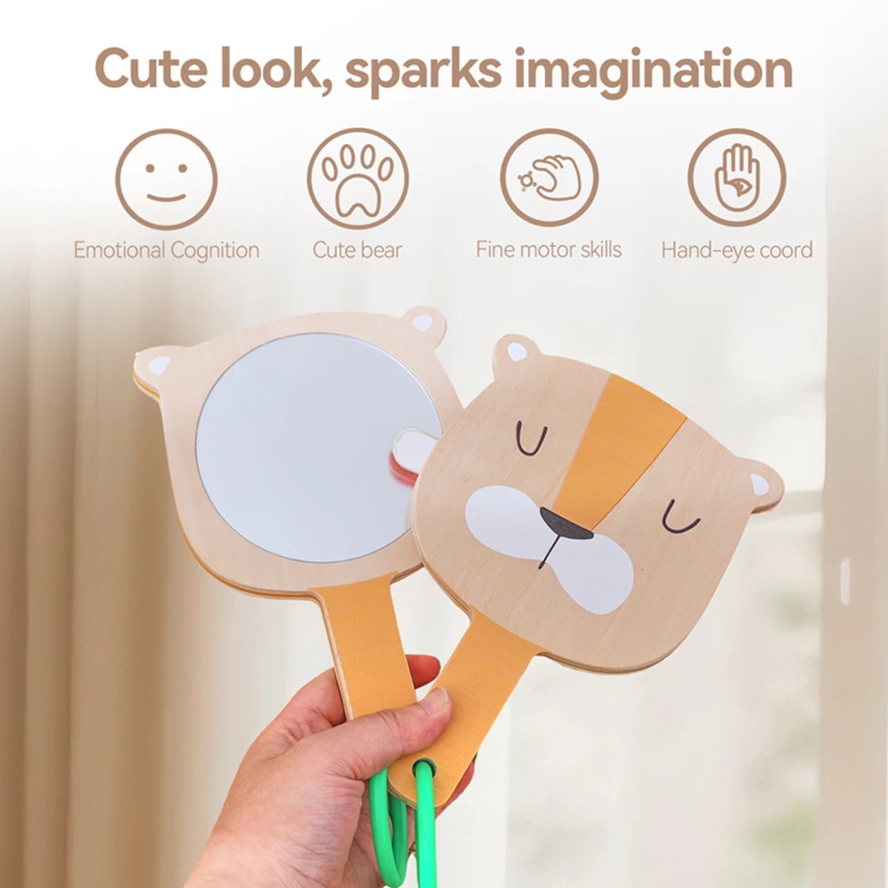 Espejo Montessori para bebé, tablero ocupado de desarrollo Visual para bebé y tarjeta cognitiva de expresión de 6 uds., regalo educativo para tiempo de barriga para recién nacido - imagen 4