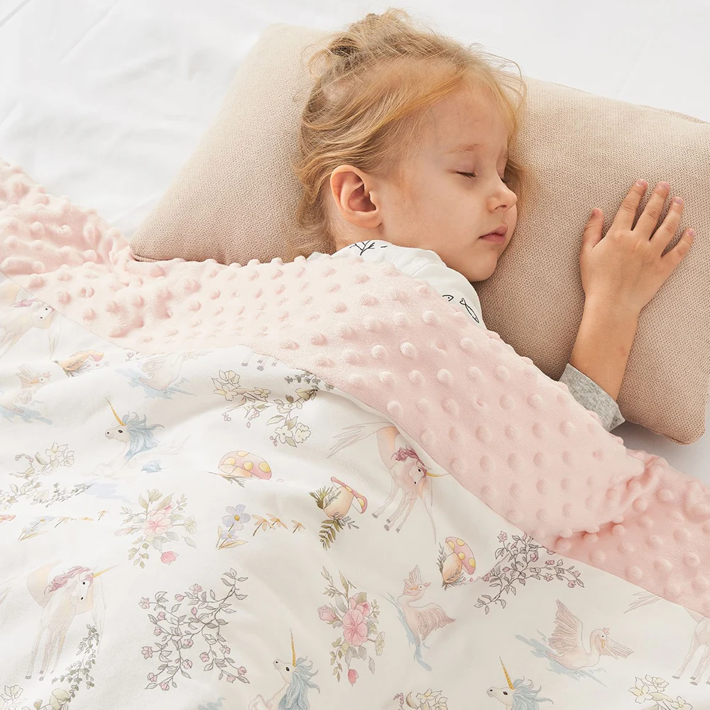 Manta de bebé de 120x150Cm, colcha cálida de invierno para bebé, colcha con estampado de oso de dibujos animados, colcha gruesa táctil Doudou para niños y niñas - imagen 5