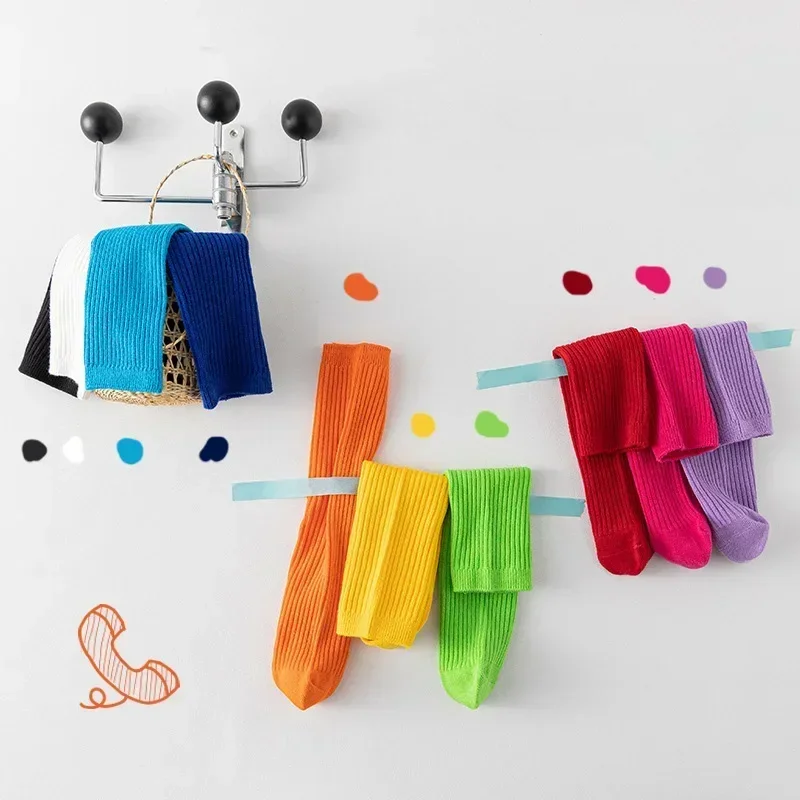 Calcetines largos hasta la rodilla para niño y niña, medias de algodón suave, a la moda, para primavera y otoño - imagen 5