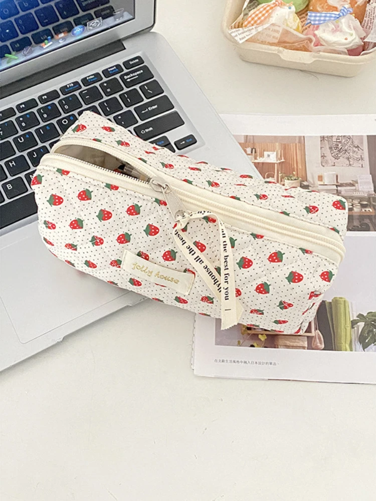 Estuche de lápices de flores Vintage, caja de bolígrafos, bolsa de gran capacidad para estudiantes, suministros escolares, regalo - imagen 4