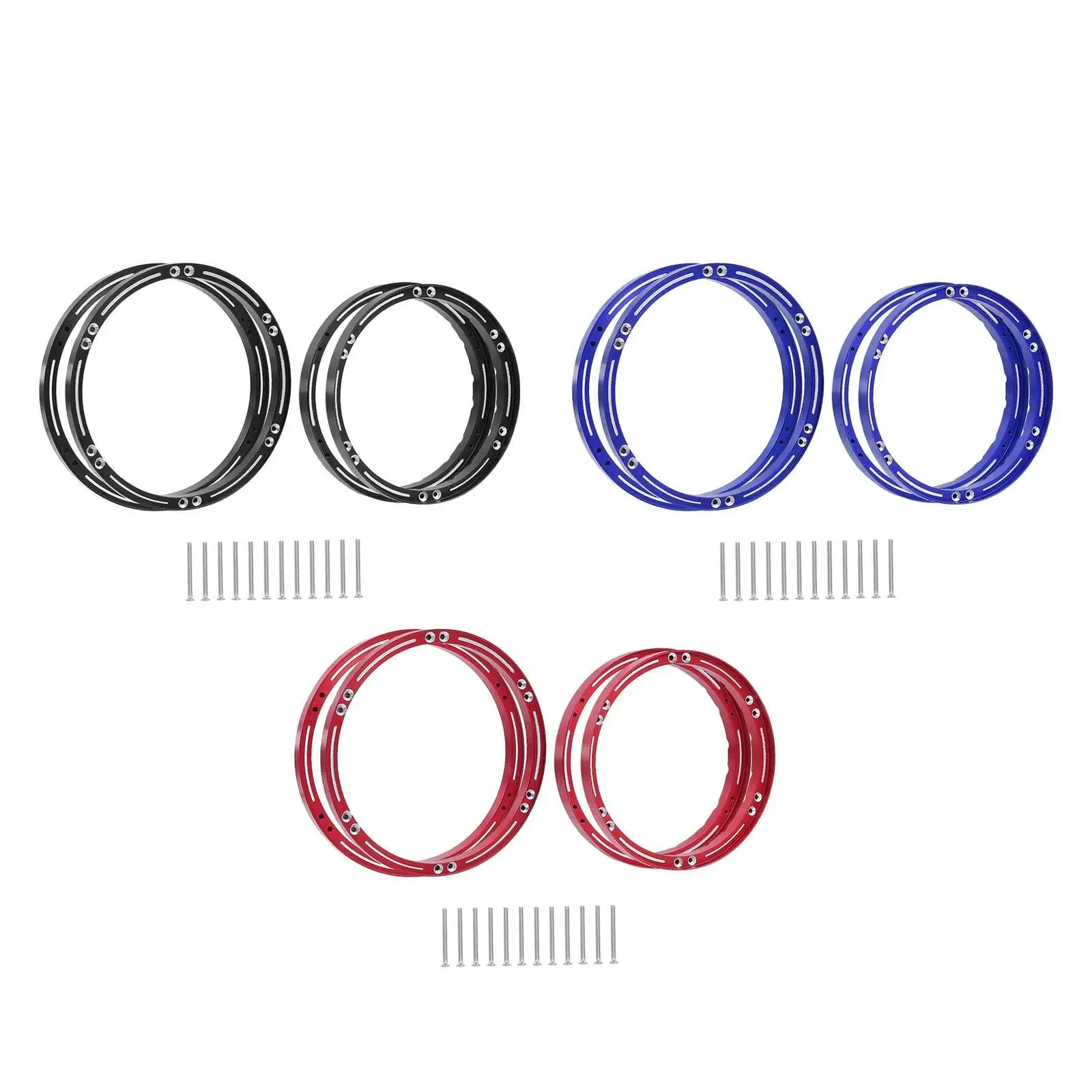 4Pcs Hub Reinforced Outer Frame Aluminum Alloy Upgrade Front Rear Wheel Hub Rings Set for 1/4 Motorcycle Promoto-mx DIY Accs