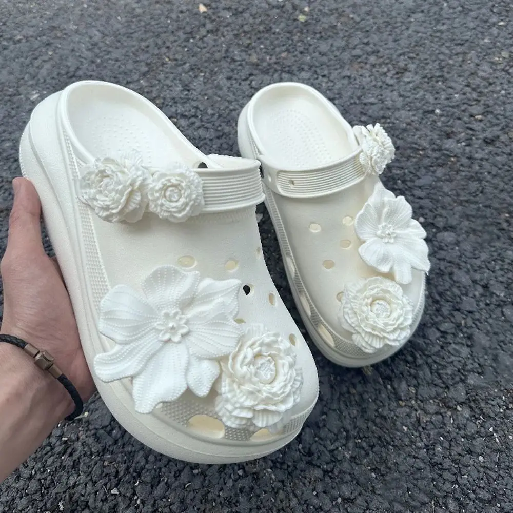 Dijes con flores para zapatos de playa – Hebilla desmontable - imagen 3