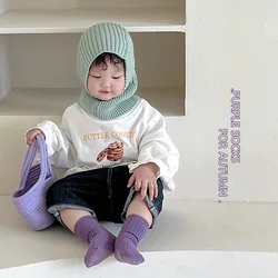 Calcetines de algodón caramelo para niños – Tejido jacquard cálido