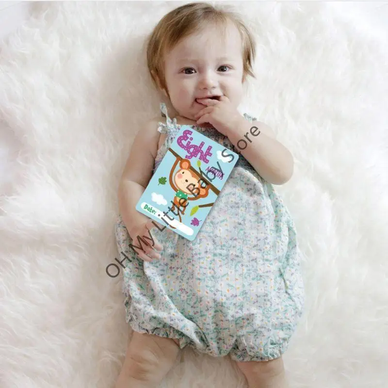 M76C Tarjetas mi primer año para edad del bebé, imágenes 0 a 12 meses, tarjetas fotográficas, recuerdos - imagen 3