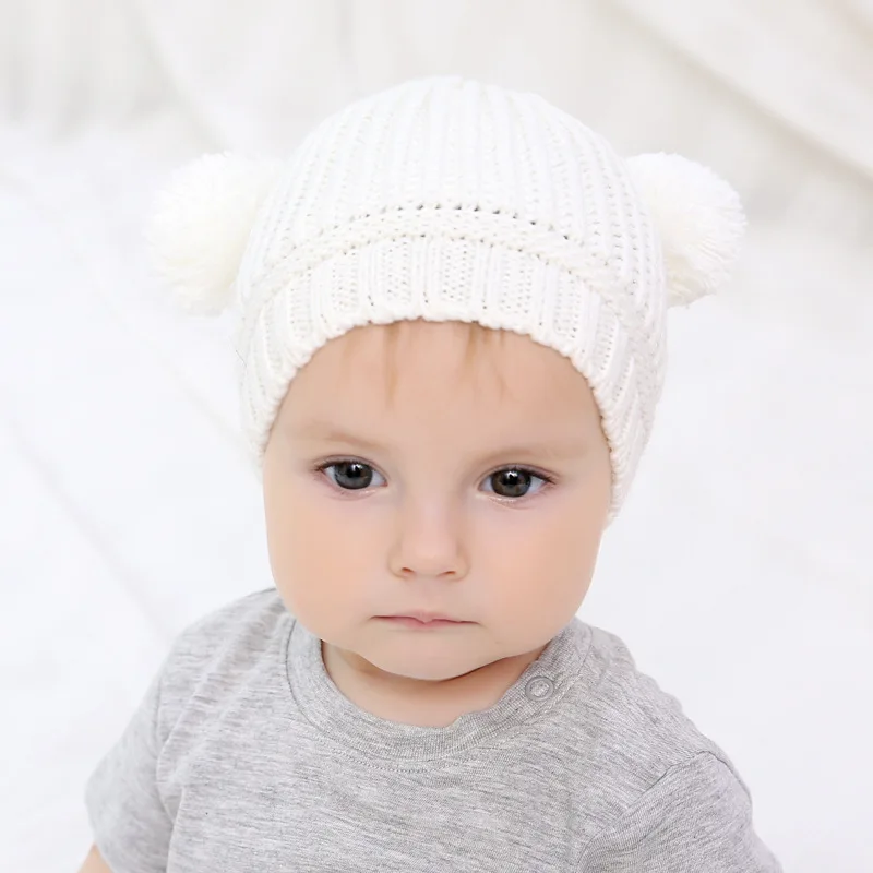 Gorros de bebé recién nacido para niñas y niños, gorro de punto cálido para invierno, gorros informales de 0 a 2 años, gorro básico de ganchillo para niños pequeños, nuevo - imagen 2