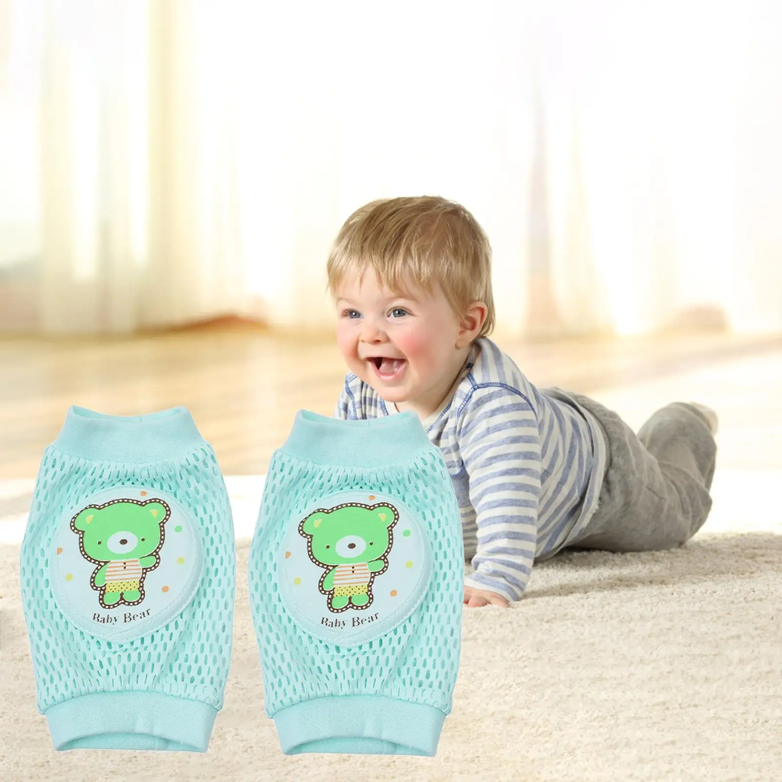 Rodilleras de malla suave para niños pequeños, cojín calentador de piernas antideslizante para caminar y gatear - imagen 5