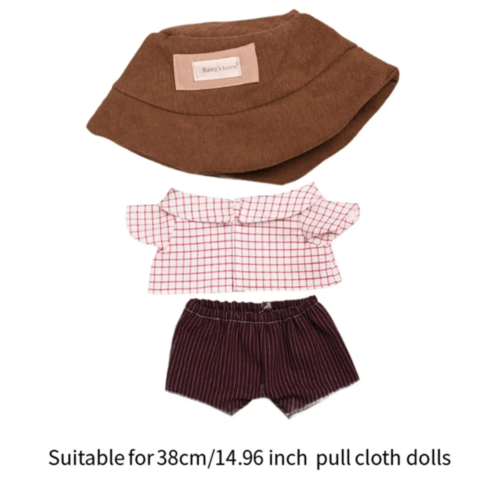 3 Pieces Dolls Shirt with Shorts and Hat Miniature Clothing for 38cm Dolls Boys Dolls Dress up Birthday Gifts New Year Gifts