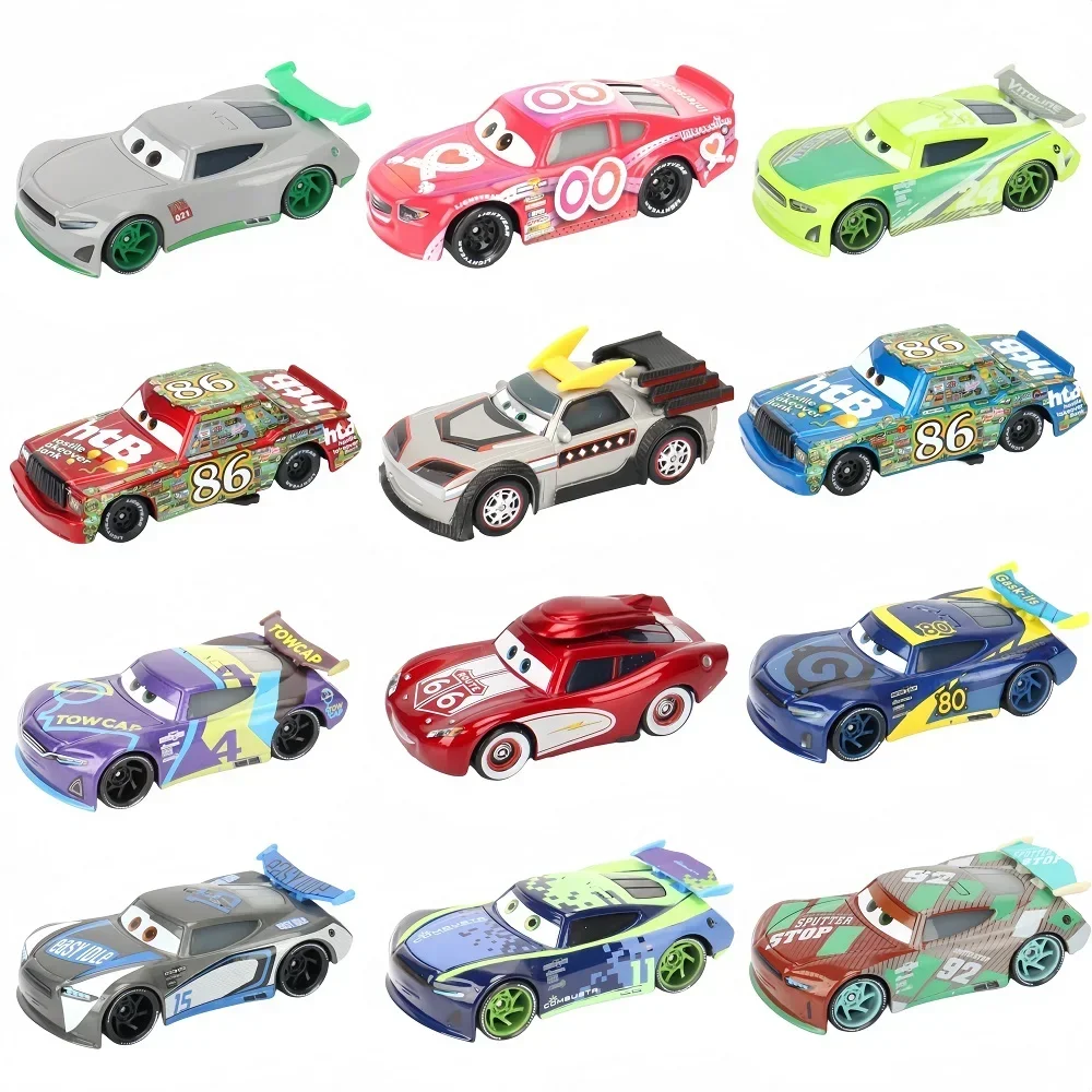 Disney Pixar coches de Metal sombrero Lightning McQueen 1:55 coche fundido a presión supercoche modelo de juguete para chico regalo de cumpleaños