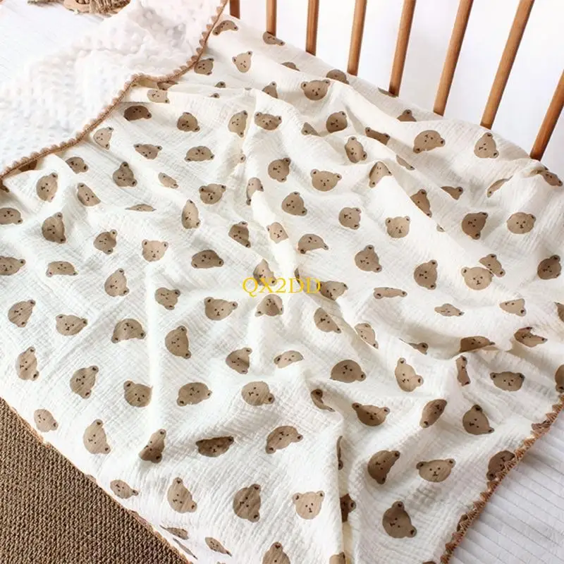 QX2D Manta receptora bebé 110x130 para niños recién nacidos, edredones algodón, Toalla baño