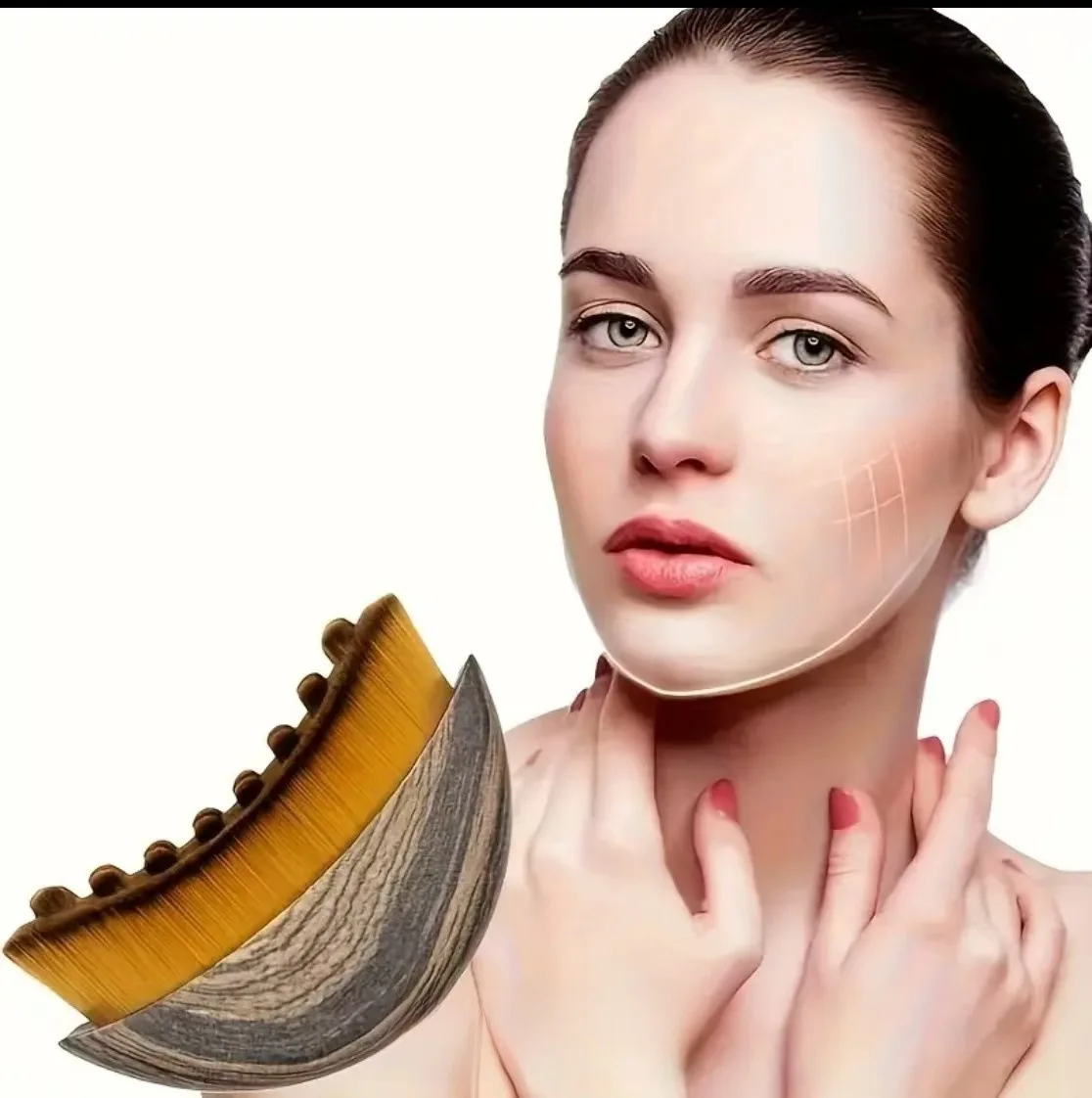 Cepillo linfático de contorno para masaje facial con cerdas suaves - imagen 2