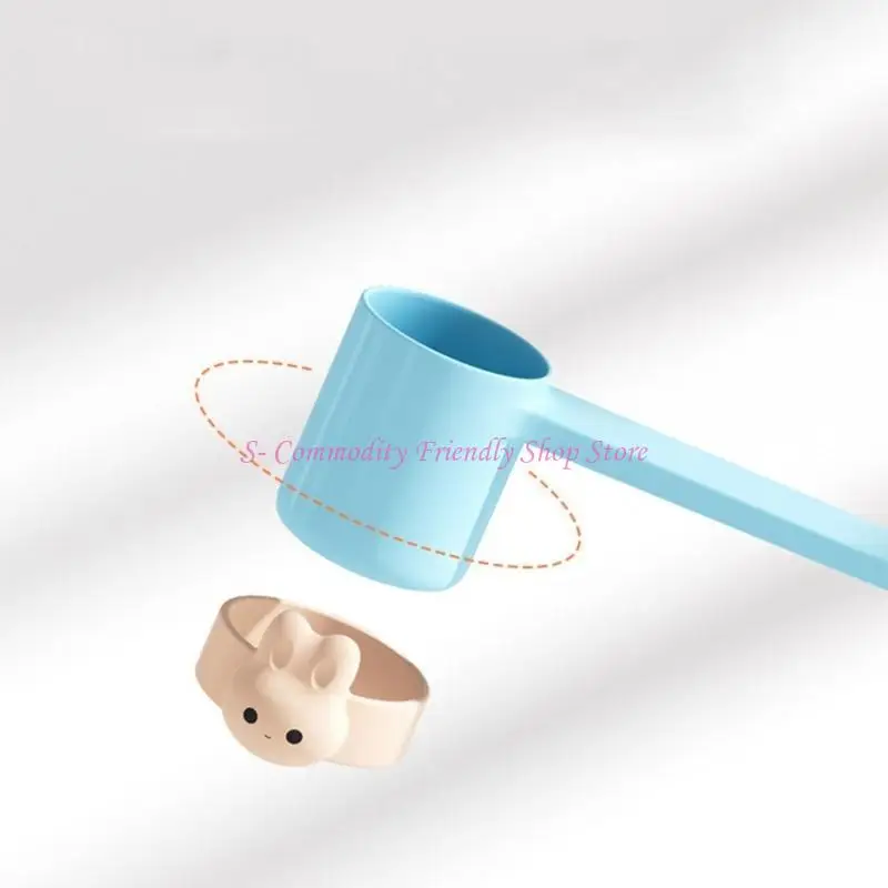 Soporte para cuchara 85AE, cuchara conejo dibujos animados, anillo antiadherente, producto vajilla para bebé - imagen 4