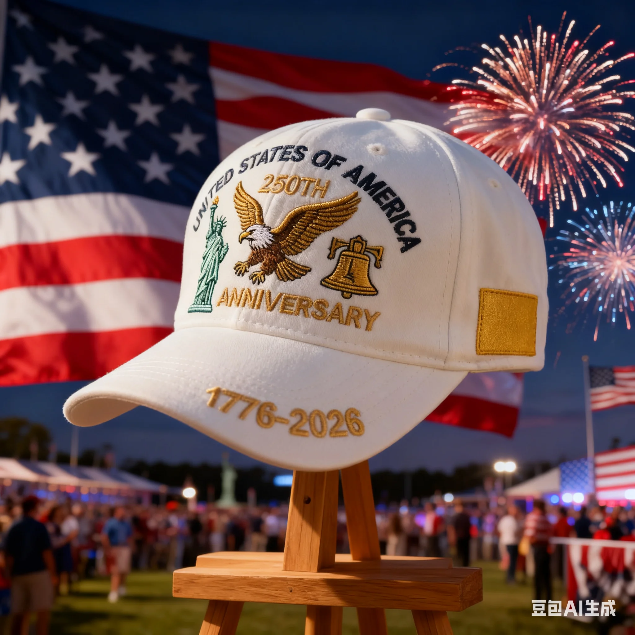 QX2D Peddle & Freedom– Sombrero 250 aniversario los Estados Unidos, Capilla béisbol Patriótica unisex ajustable