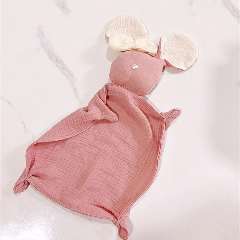 Toalla de muselina de algodón para bebé, bonito muñeco de ratón de peluche, toalla de apaciguar para dormir, manta para la cara, nuevo diseño - imagen 4