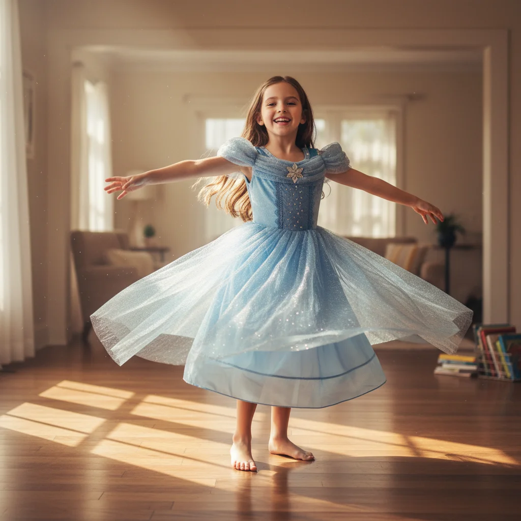 Vestido de princesa para niña – Diseño elegante para fiestas y celebraciones
