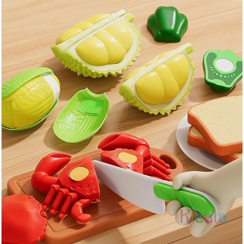 1 Juego de plástico para cortar frutas y verduras, juego educativo de cocina, juguete para juego de imitación con manzanas grandes, Ideal para regalos de navidad - imagen 5