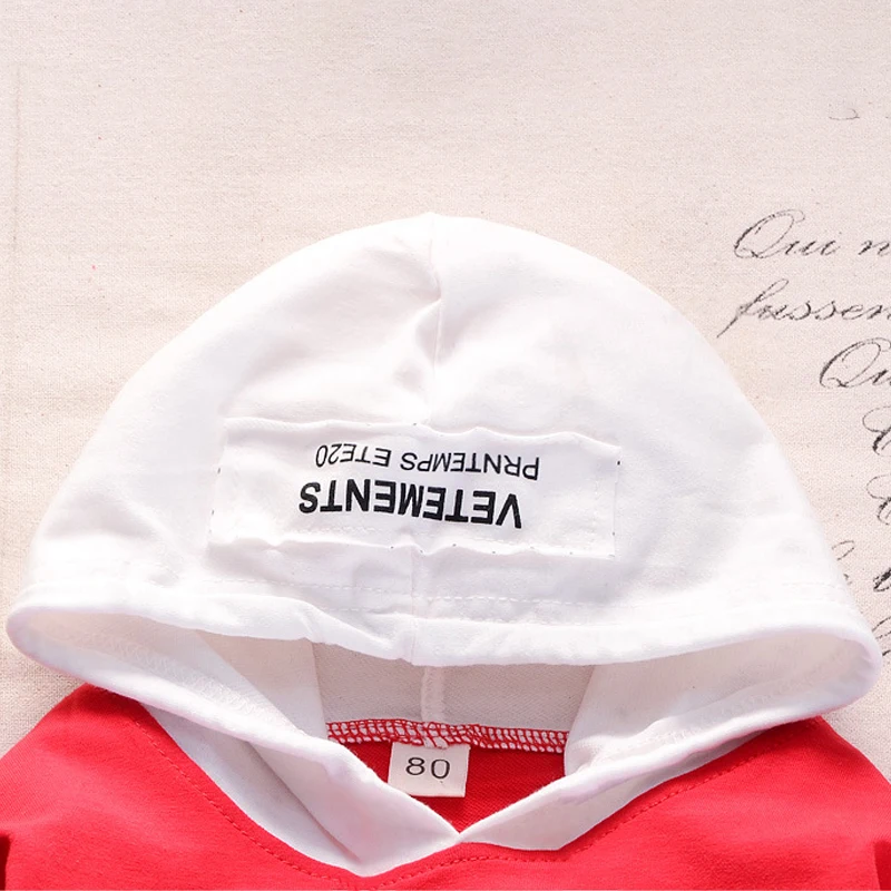 Nueva ropa de algodón para primavera y otoño para niños, conjunto deportivo para bebés, Tops con capucha, pantalones, conjuntos de 2 uds, chándales informales de moda para niños - imagen 5