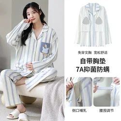 Pijama de embarazo cuello V, cómodo para otoño invierno