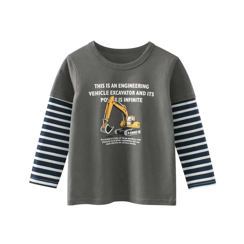 Camiseta de manga larga infantil estilo coreano para niños y bebés