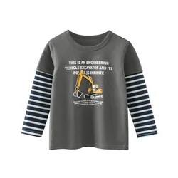 Camiseta de manga larga infantil estilo coreano para niños y bebés