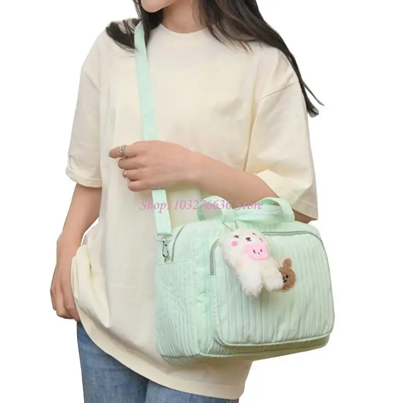 Bolsa para pañales R6FD con bonito diseño oso, bolso portátil, bolso cruzado con cinturón ajustable para biberón toallitas