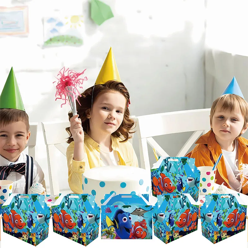 Finding Nemo-caja de papel de 10 piezas, suministros para fiestas, dulces, palomitas de maíz, galletas, aperitivos de Chocolate, decoración para fiestas de cumpleaños de bebé - imagen 3