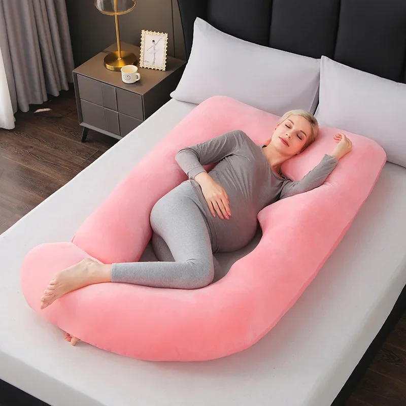 Almohada de embarazo en J para dormir de lado – Lavable y multic funcional - imagen 5