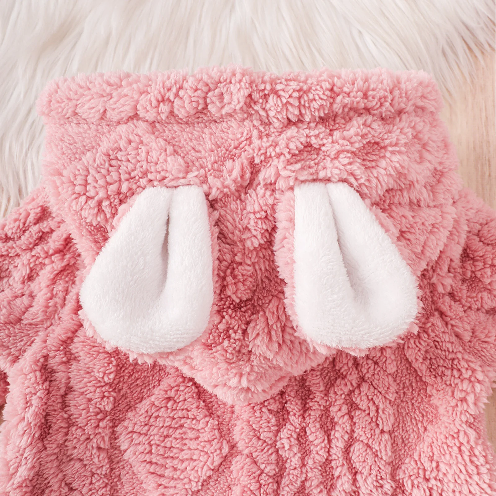 Tregren Mameluco de invierno con orejas de conejo para bebé niña - imagen 4