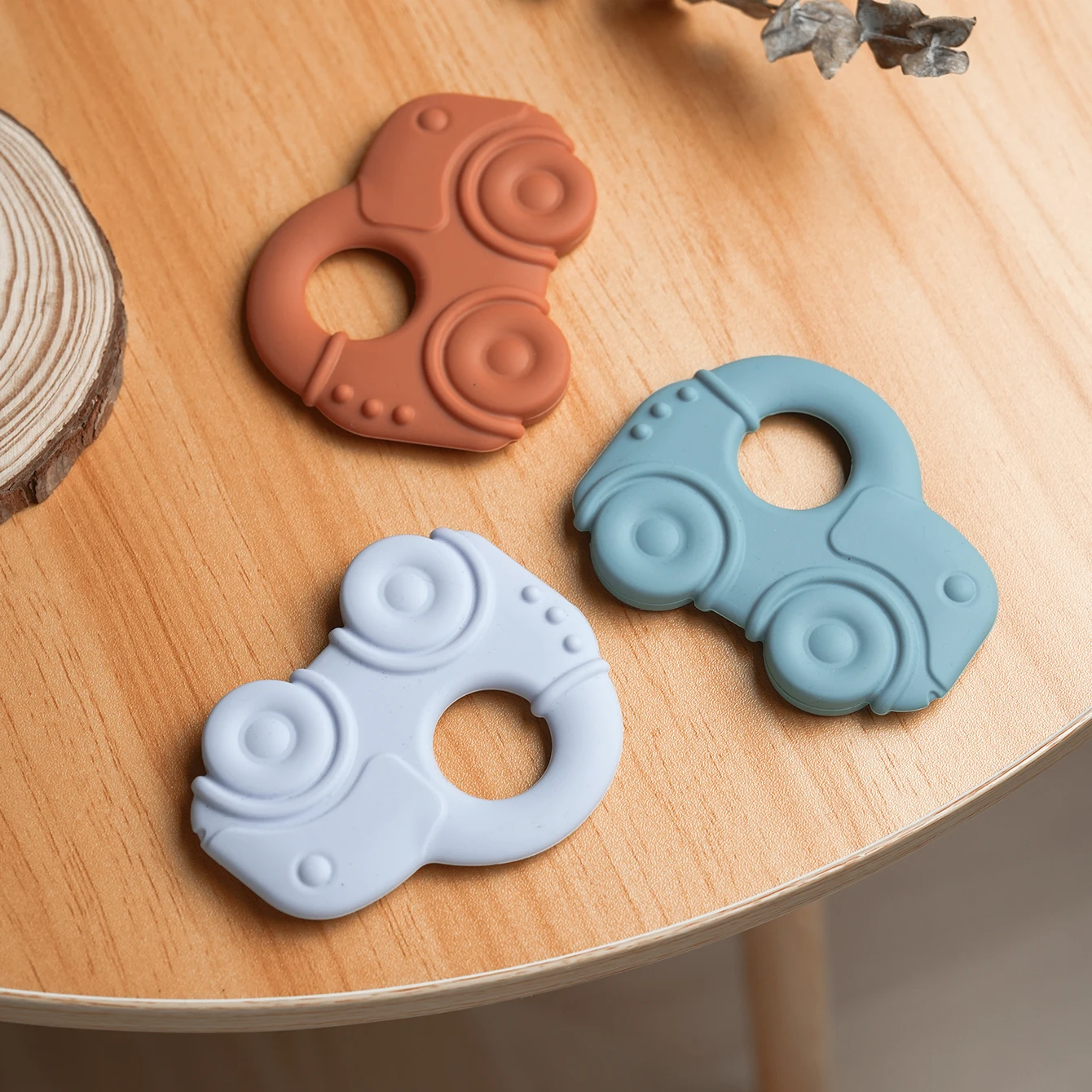 Mordedor de silicona para coche para niños, 1 Uds., sin BPA, juguete para masticar para bebés de dibujos animados, juguete para aliviar la dentición sensorial relajante para recién nacidos - imagen 2