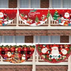 Bandera navideña al aire libre con mensaje Feliz Navidad
