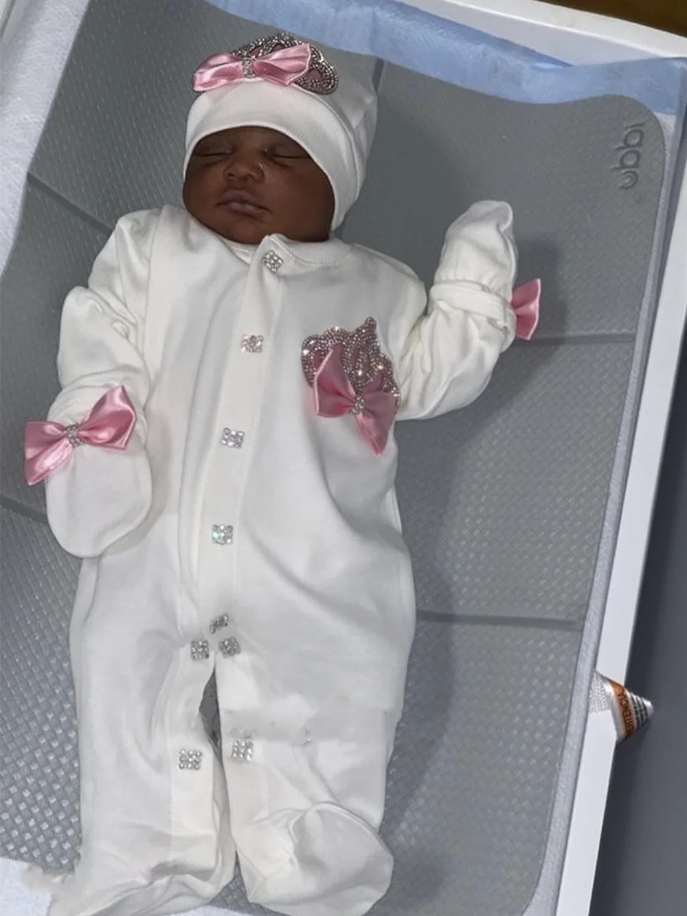 Ropa de algodón Real para recién nacido, 5 piezas, productos para Infant0, camisa, pantalones, mitones, manta receptora - imagen 4